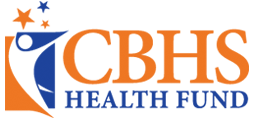 Logo of CBHS Health Fund with a blue and orange design.